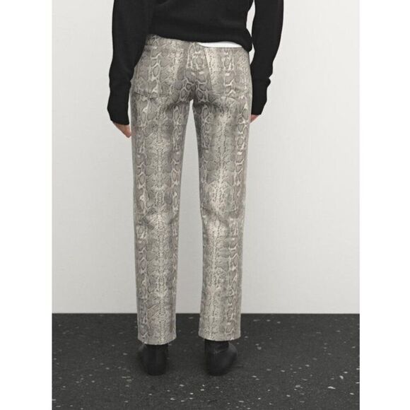 Zara Jeans Size 12 Snake Skin Print Straight Leg NWOT - Picture 3 of 13
